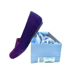 Vionic Chill Debbie purple suede loafers size 9.5 wide EU41.5